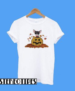 Pumpkin With Baby ChihuAhua Funny Halloween T-Shirt