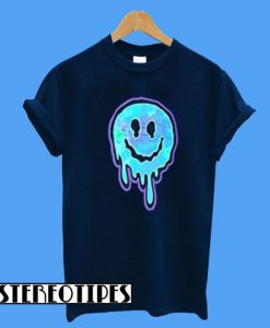 Smiley Face Melt Black Graphic T-Shirt