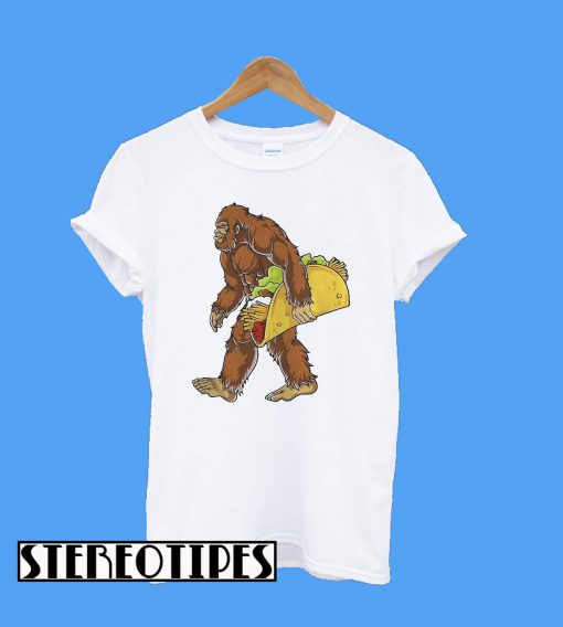 Bigfoot carrying Taco T-Shirt