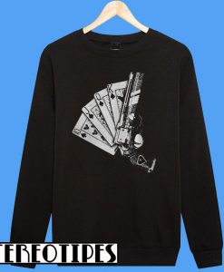 Cards Vegas Casino 10JQKA Guns Sweatshirt