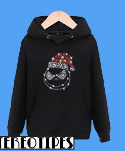 Christmas Rhinestone Jack Skellington with Santa Hat Classic Hoodie