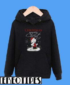 Snoopy And Charlie Brown Christmas Begins With Christ Hoodie