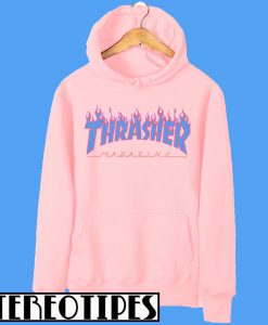 Thrasher Blue Fire Pink Hoodie