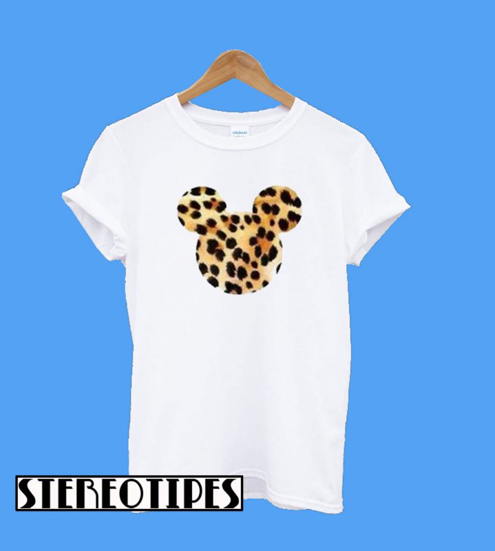 leopard print mickey mouse t shirt