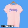 Thrasher Blue Fire Pink T-Shirt