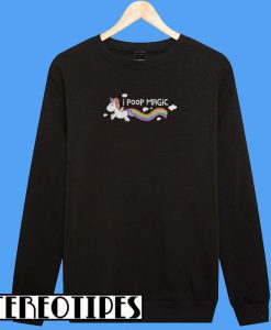 I Poop Magic Cute Unicorn Rainbow Glitter Sweatshirt