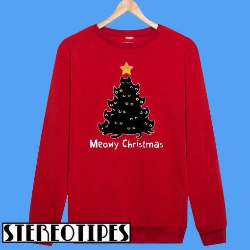 Meowy Christmas Tree Sweatshirt