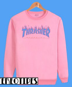 Thrasher Blue Fire Pink Sweatshirt