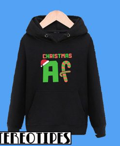 Christmas Af Candy Cane Hat Santa Hoodie