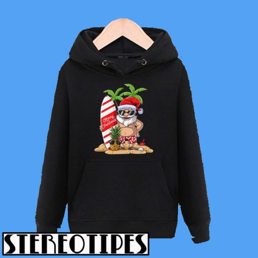 Christmas in July Santa Hawaiian Surfing Hoodie