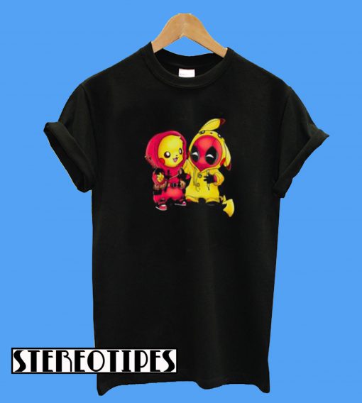 Baby Pikachu Pokemon and Deadpool T-Shirt