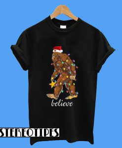 Bigfoot Santa Believe Christmas T-Shirt