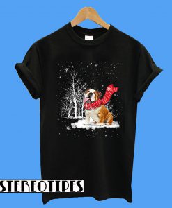 Bulldog Loves Snow T-Shirt