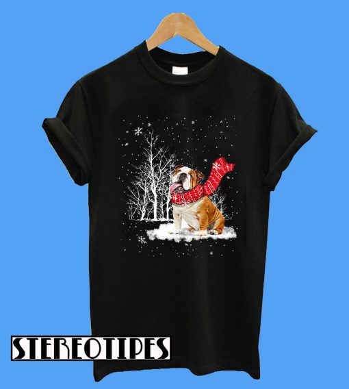 Bulldog Loves Snow T-Shirt