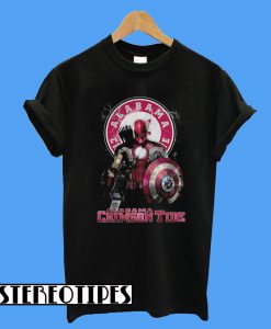 Captain Deadpool Spiderman Alabama Crimson Tide T-Shirt