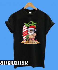 Christmas in July Santa Hawaiian Surfing T-Shirt