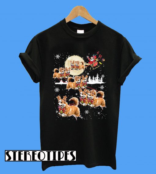 Corgis Reindeer Christmas Dog Lovers T-Shirt
