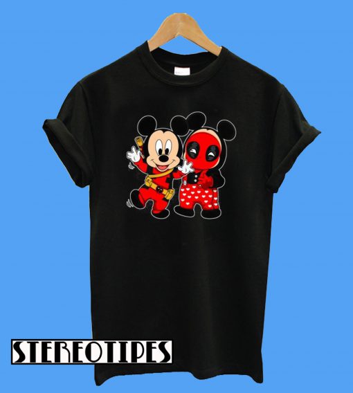 Baby Deadpool And Mickey Mouse T-Shirt