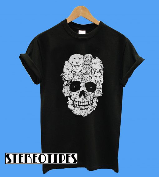 Dogs Stacked Into Skull T-Shirt