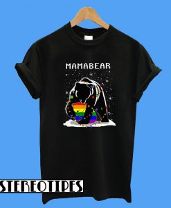 LGBT Mamabear And Baby Christmas Light T-Shirt