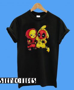 Pikapool Pikachu Pokemon and Deadpool T-Shirt