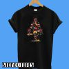 Santa Hat Wine Glass Christmas Tree T-Shirt