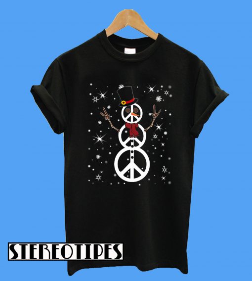 Snowman Hippie Say Hi To Me T-Shirt