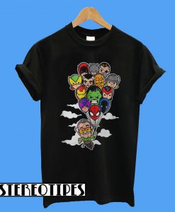 Stan Lee Holding Balloons Avengers Heroes T-Shirt