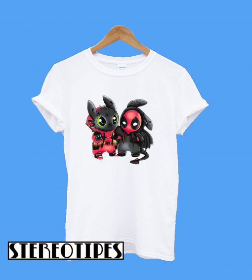 Toothless Wrong Stitch And Deadpool T-Shirt