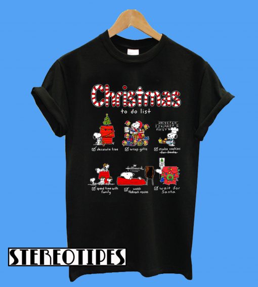 Snoopy Christmas To Do List Hallmark Channel T-Shirt