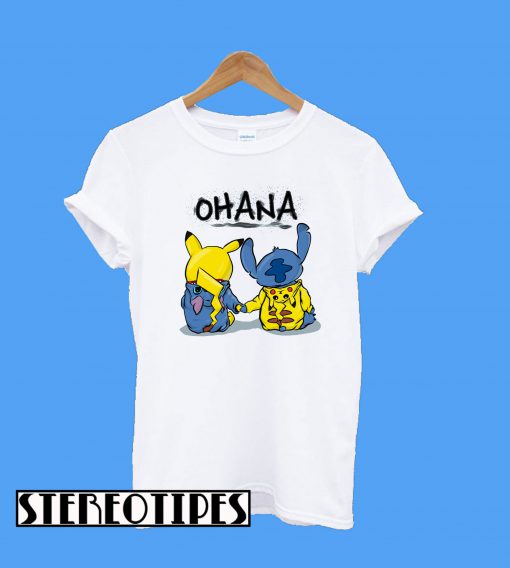 Ohana Pikachu and Stitch T-Shirt
