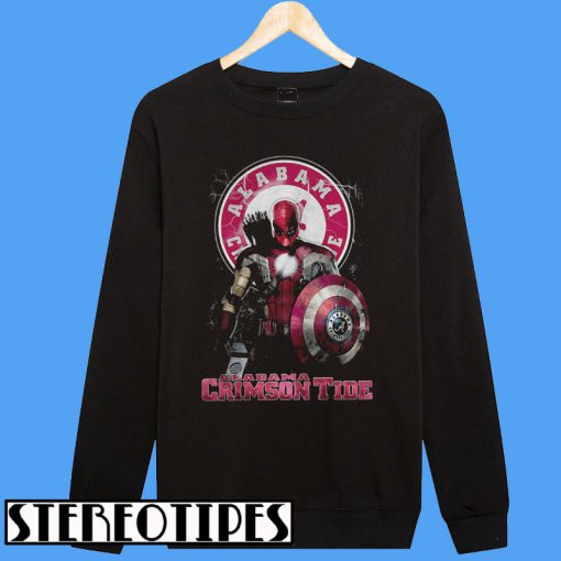 Captain Deadpool Spiderman Alabama Crimson Tide Sweatshirt