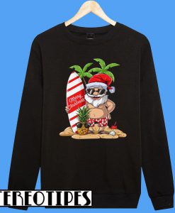 Christmas in July Santa Hawaiian Surfing Sweatshirt