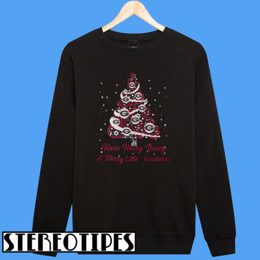 Georgia Bulldogs Have Hairy Dawg A Merry Little Christmas Tree Sweatshirt