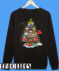 Horror Characters Chibi Christmas Tree Sweatshirt