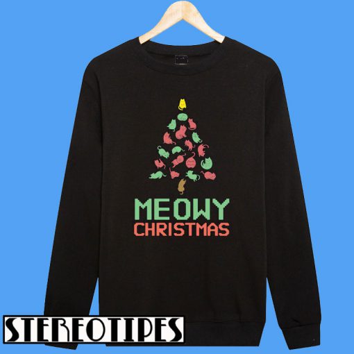 Meowy Christmas Cats Tree Sweatshirt