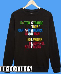 Stan Lee Doctor Strange Thor Captain America Iron Man Wolverine Deadpool Spider Man Sweatshirt