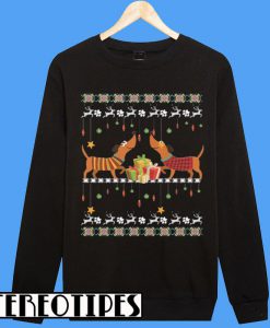 Dachshund Snow Ho Ho Ho Ugly Christmas Sweatshirt