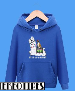 Fa La La La LLAMA and Boxer Dog Christmas Hoodie