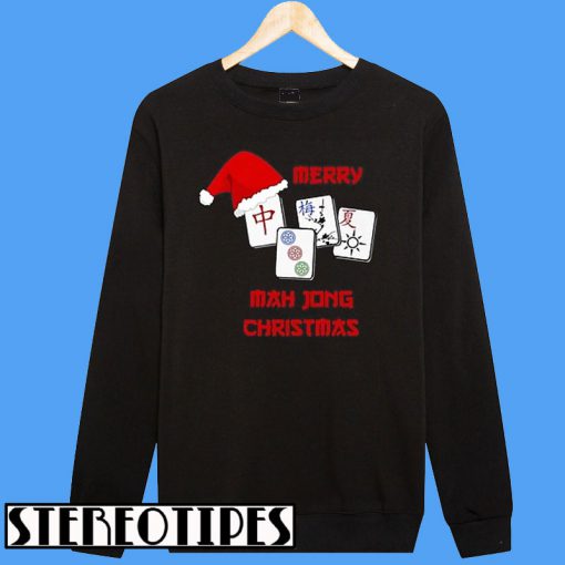 Merry mah jong Christmas Chinese Jewish Game Sweatshirt