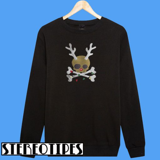Skull Reindeer Light Christmas Sweatshirt