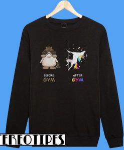 Unicorn Before And After Gym Sweatshirt