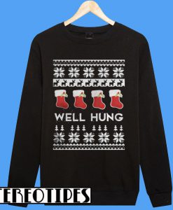 Well Hung Stockings Ugly Christmas Sweatshirt