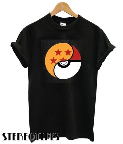 A black dragon ball pokemon T shirt