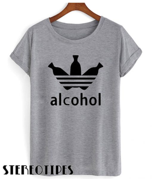 Alcohol Adidas Logo Parody T shirt