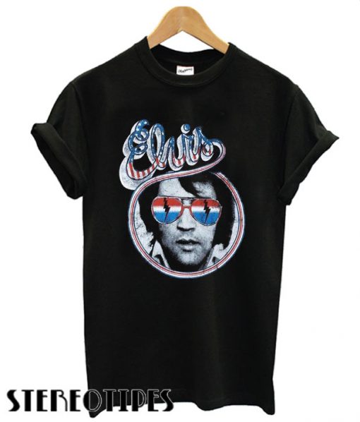 Elvis Presley Licensed Red White Blue USA Shades Men's Music T shirt