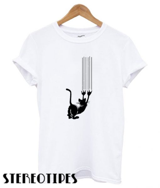 Funny Cat Stretching T shirt
