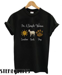 I’m A Simple Woman Love Sunshine Goats And Dog Shi Stylish T shirt