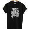 Skeleton chest cat T shirt