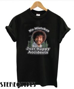 Bob Ross Artist No Mistakes Just Happy Accidents T shirt